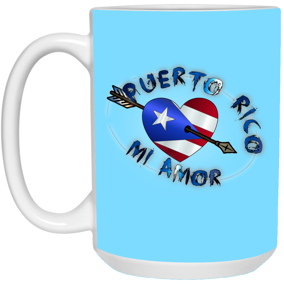 Puerto Rico Mi Amor 15 oz. White Mug - Puerto Rican Pride