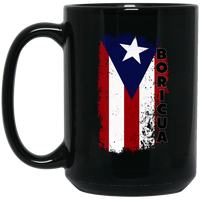 Thumbnail for Flag Boricua 15 oz. Black Mug - Puerto Rican Pride