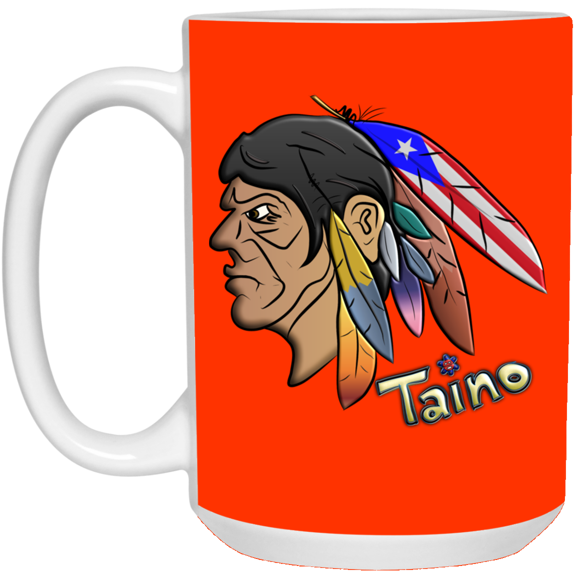 TAINO WARRIOR CHIEF 15 oz. White Mug