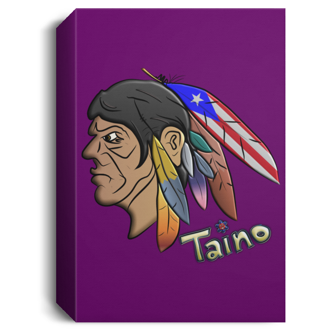 Taino Warrior Chief Deluxe Portrait Canvas 1.5in Frame