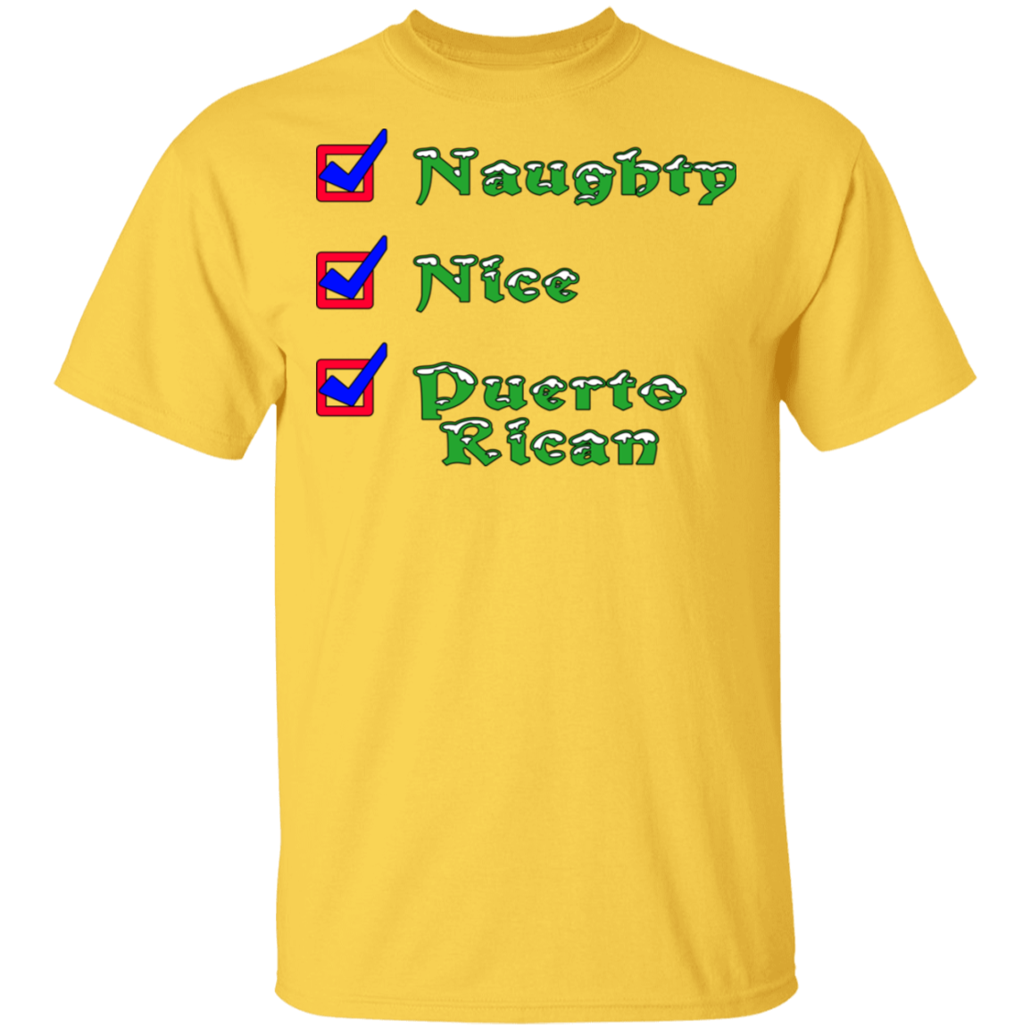 Naughty Nice PR 5.3 oz. T-Shirt - Puerto Rican Pride