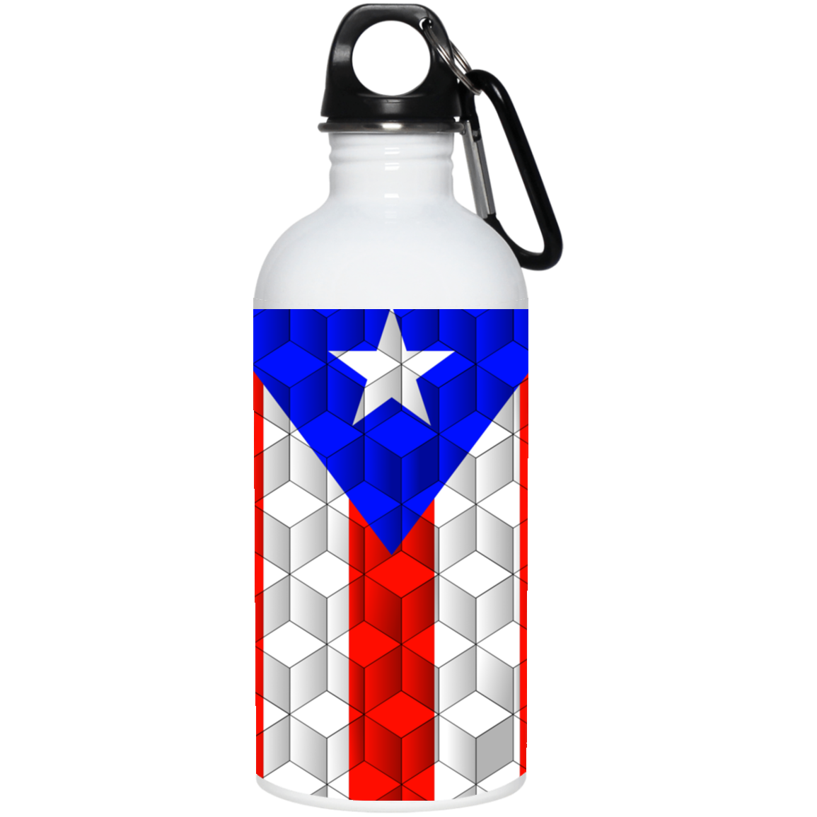 Abstract Flag 20 oz. Stainless Steel Water Bottle - Puerto Rican Pride