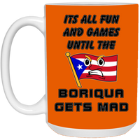 Thumbnail for Fun and Games 15 oz. White Mug - Puerto Rican Pride