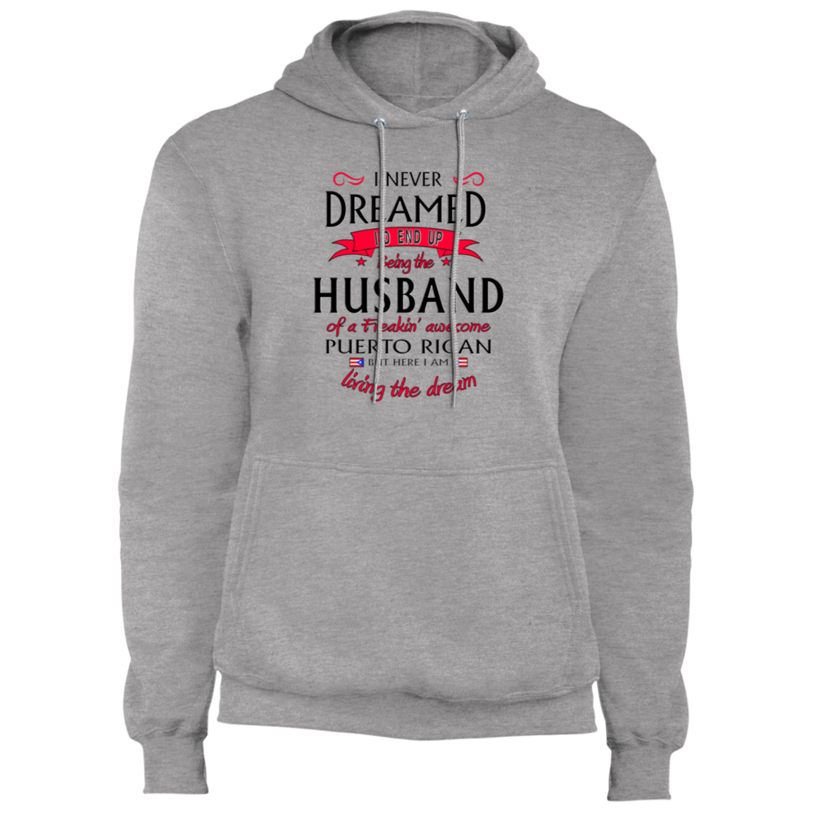 Husband of Awesome PR Core Fleece Pullover Hoodie - Puerto Rican Pride