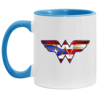 Thumbnail for Boricua Wonder Woman 3 11OZ Accent Mug - Puerto Rican Pride