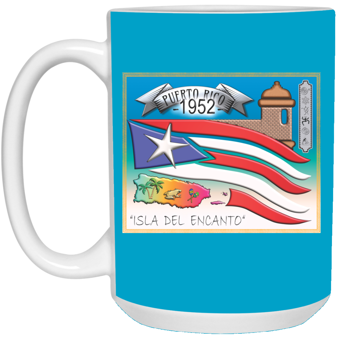 1952 15 oz. White Mug - Puerto Rican Pride