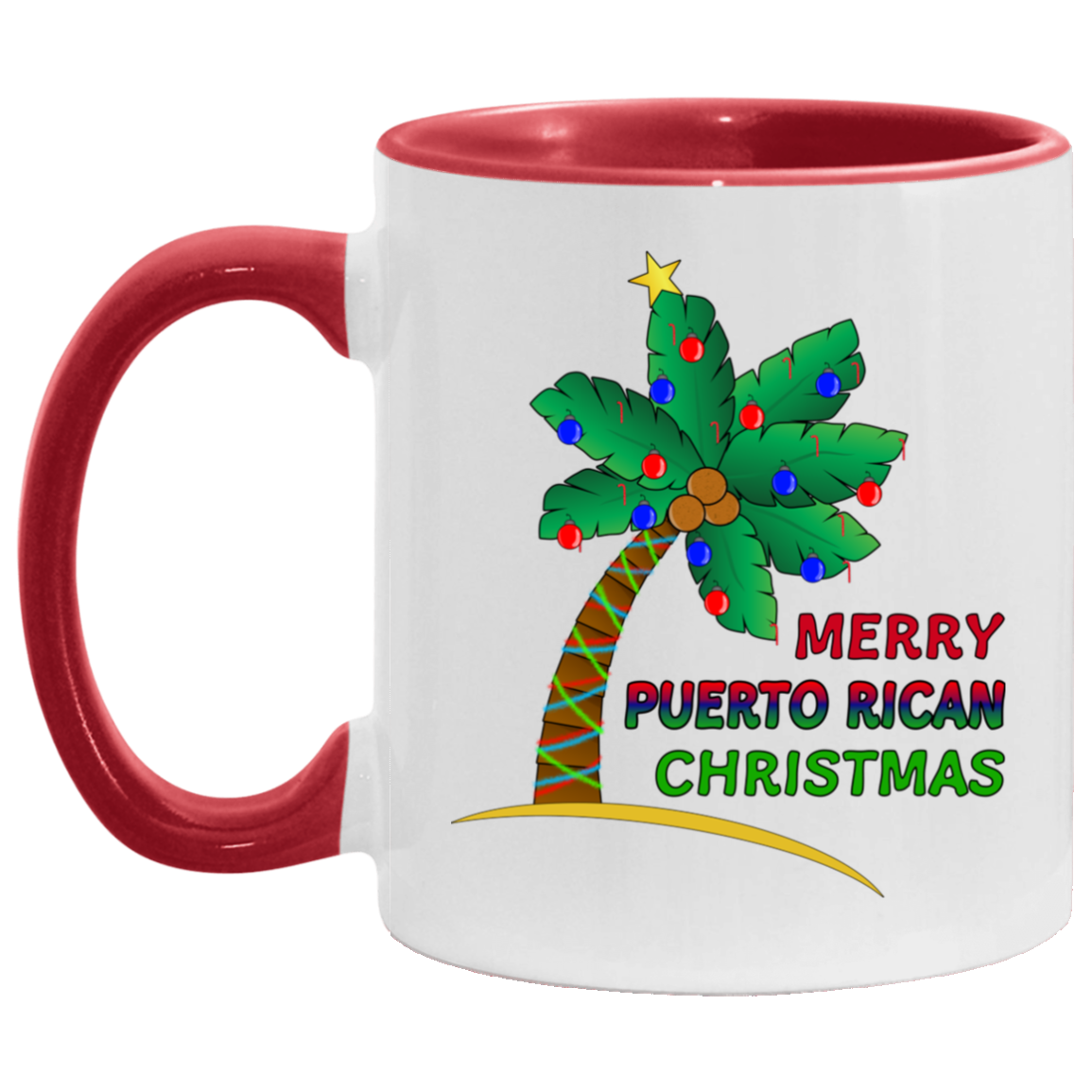 Merry PR Christmas 11OZ Accent Mug - Puerto Rican Pride