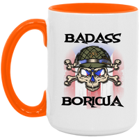 Thumbnail for Badass Boricua Skull X Bones 15oz. Accent Mug