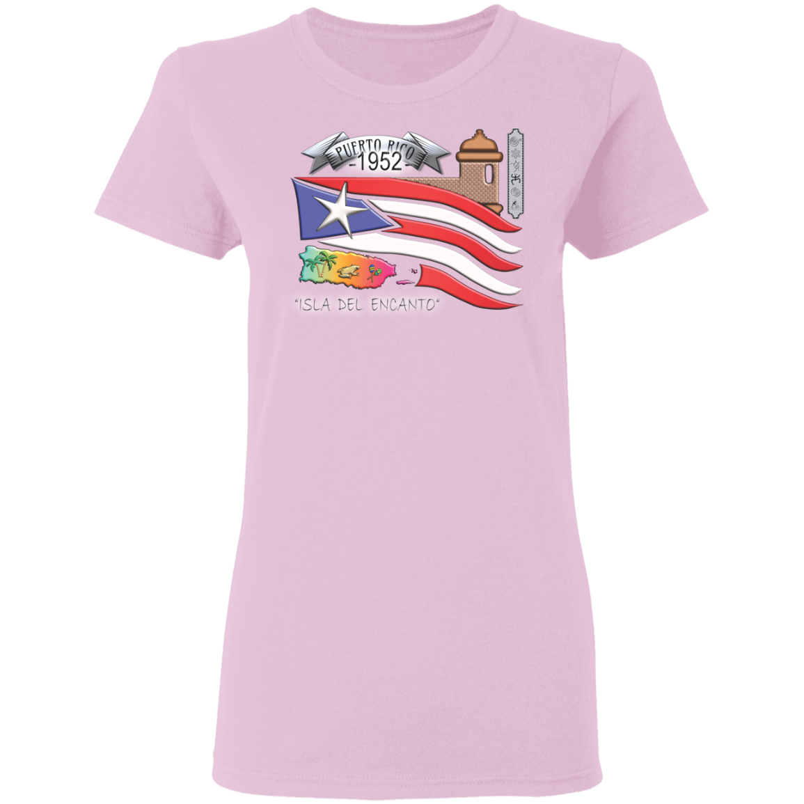 1952 Constitution day Ladies' 5.3 oz. T-Shirt - Puerto Rican Pride