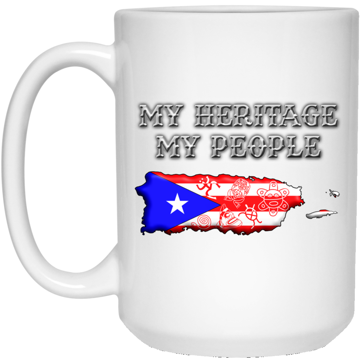 21504 15 oz. White Mug - Puerto Rican Pride