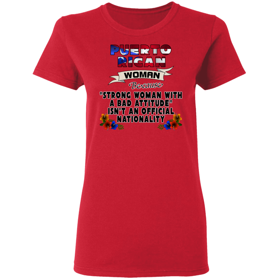 Strong PR Woman 5.3 oz. T-Shirt - Puerto Rican Pride