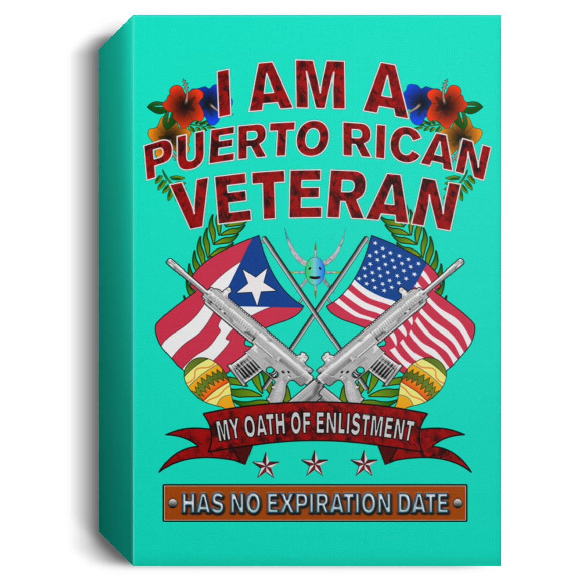 Puerto Rican Veteran Deluxe Portrait Canvas 1.5in Frame - Puerto Rican Pride