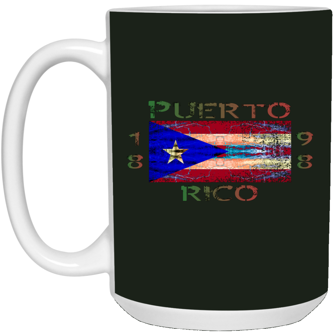 1898 Puerto Rico Lightning Flag 15 oz. White Mug