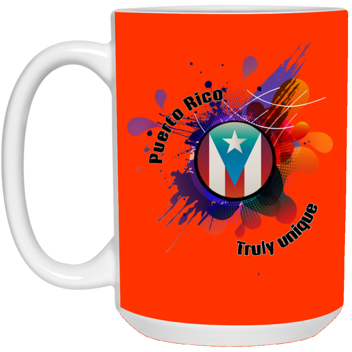 PR Truly Unique 15 oz. White Mug - Puerto Rican Pride