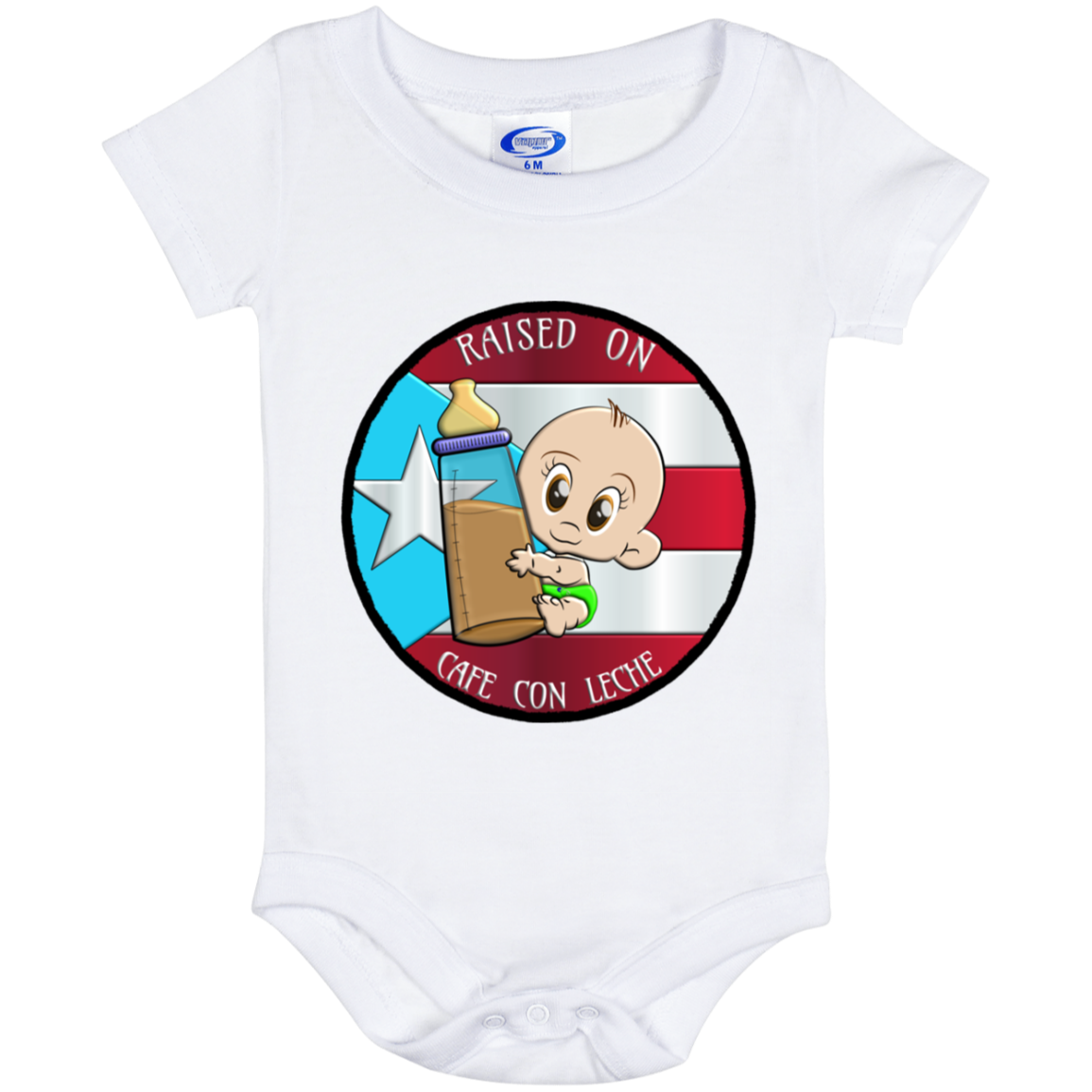 Raised On Cafe Baby 6-month Onesie