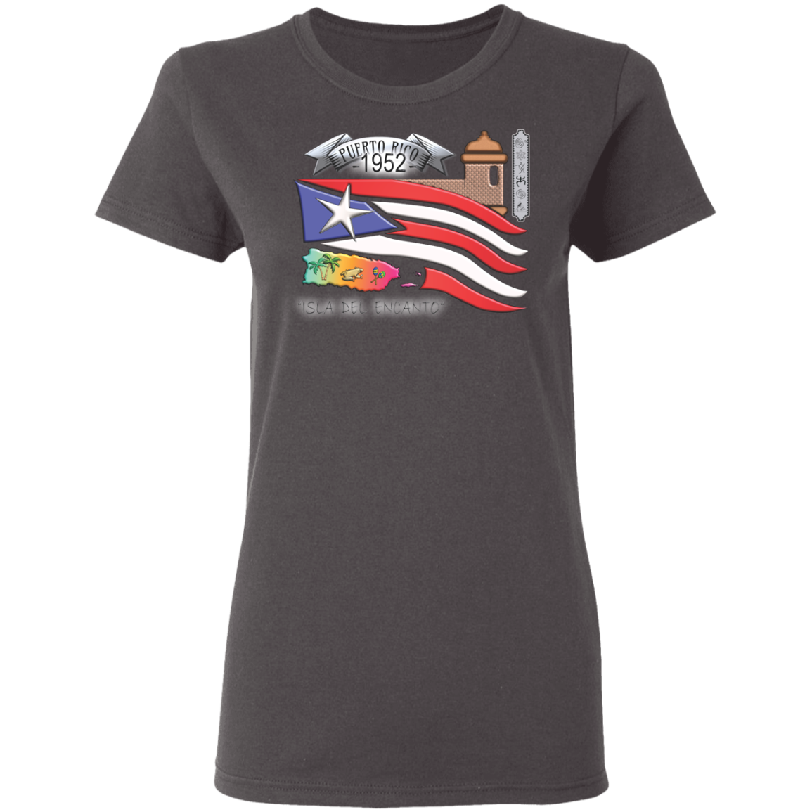 1952 Constitution day Ladies' 5.3 oz. T-Shirt - Puerto Rican Pride