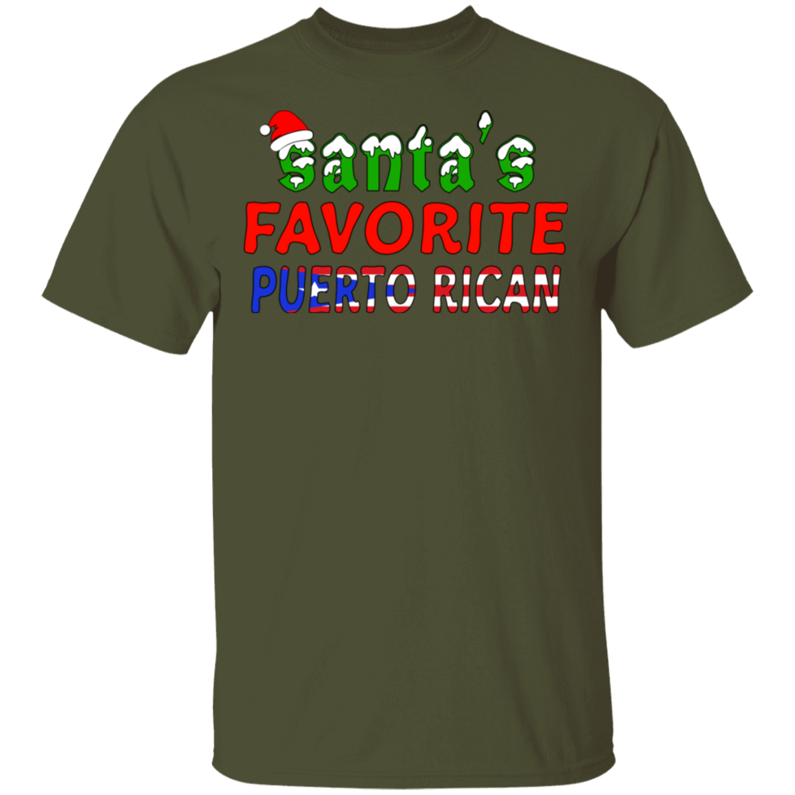 Santa's Favorite PR 5.3 oz. T-Shirt - Puerto Rican Pride