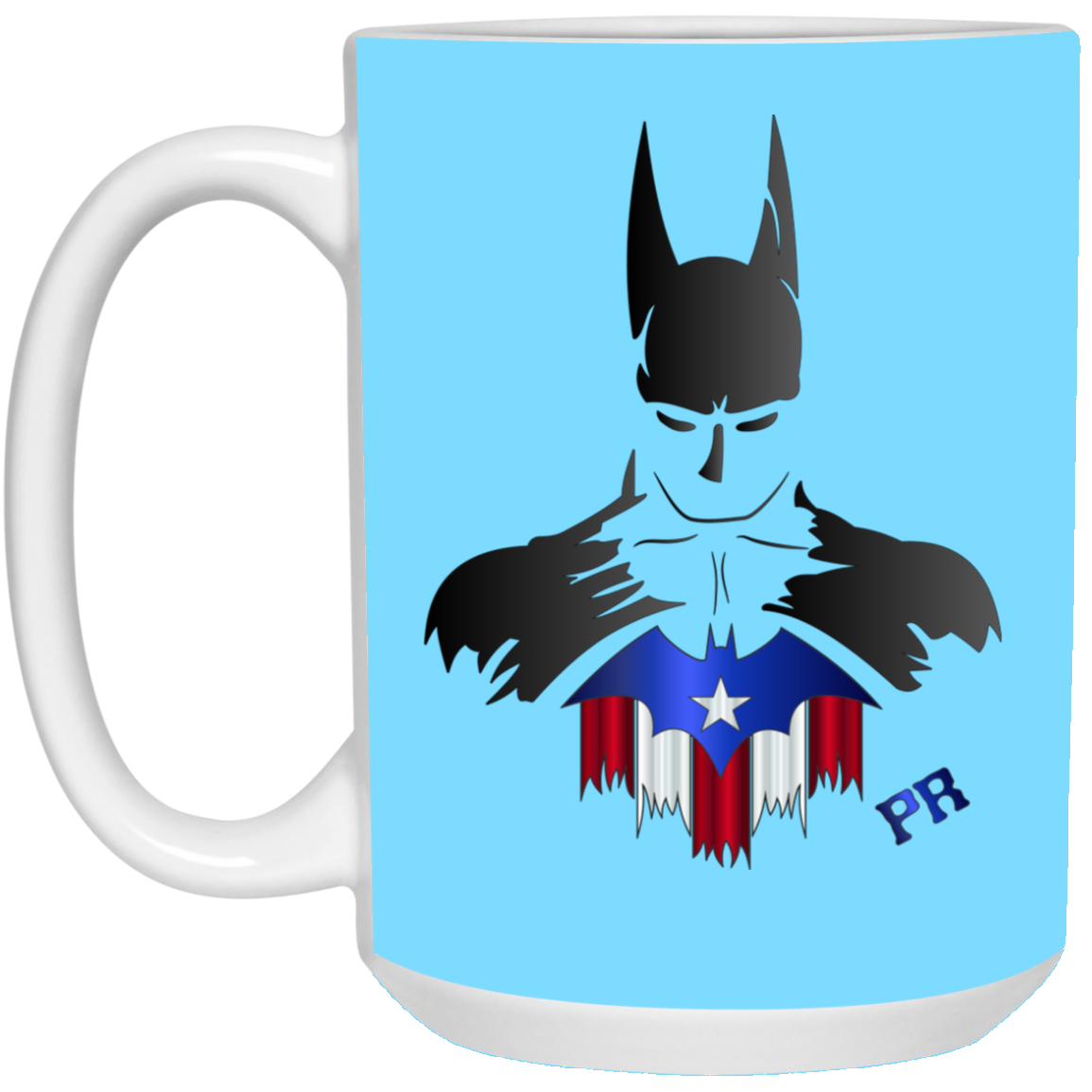 Badass PR Batman 15 oz. White Mug - Puerto Rican Pride