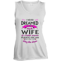Thumbnail for Wife of Awesome PR Sleeveless Moisture Absorbing V-Neck - Puerto Rican Pride