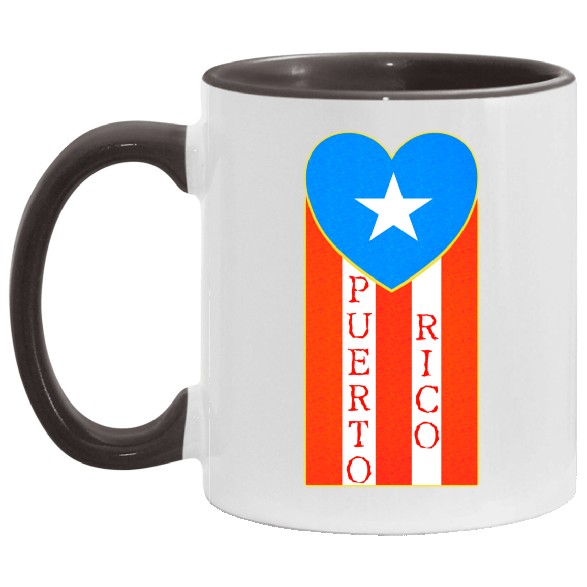 Puerto Rico Heart Flag 11 oz. Accent Mug
