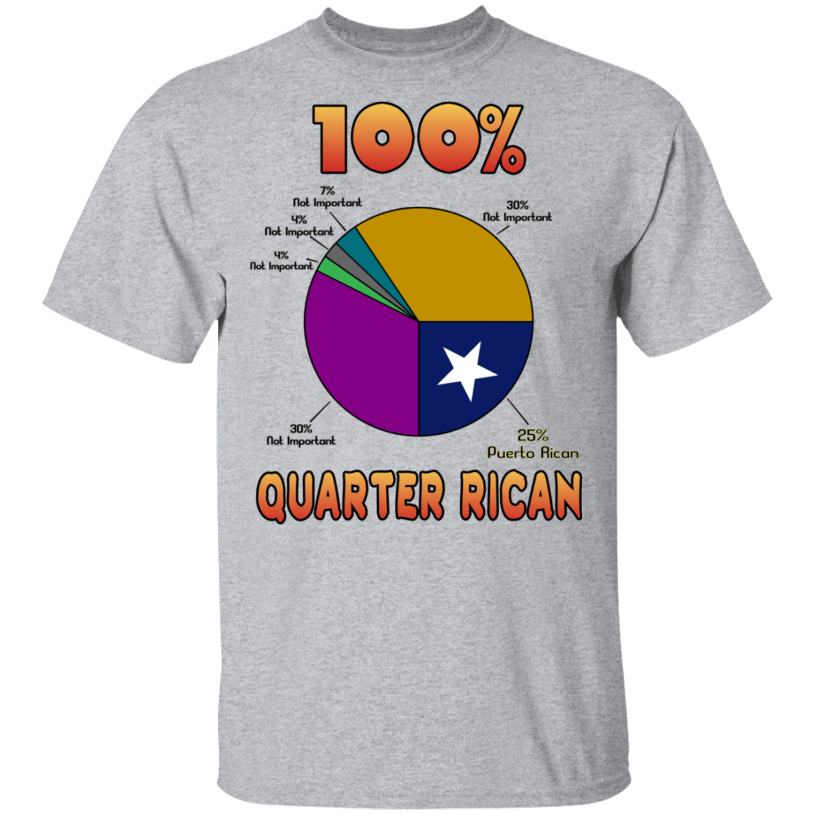 QUARTER RICAN 5.3 oz. T-Shirt - Puerto Rican Pride