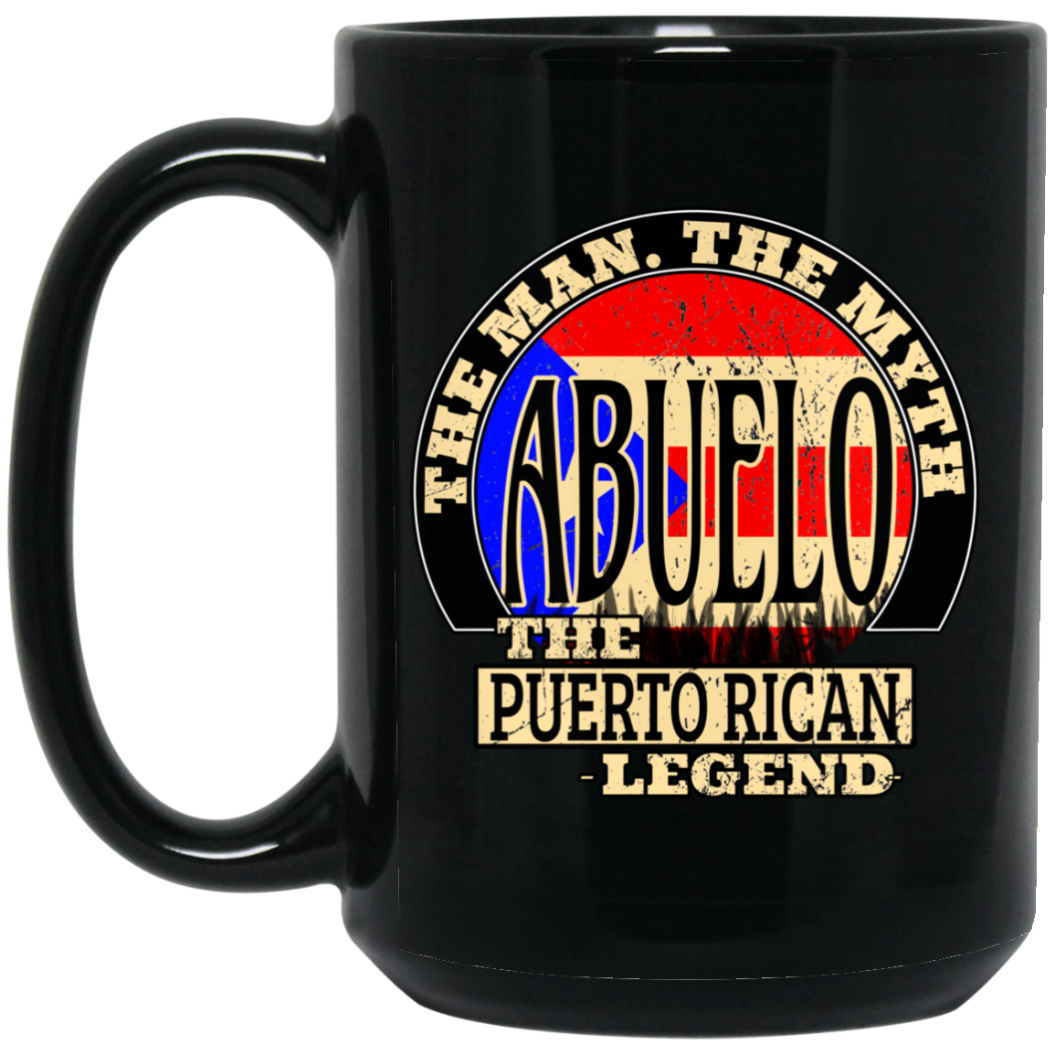 Abuelo The Legend 15 oz. Black Mug - Puerto Rican Pride