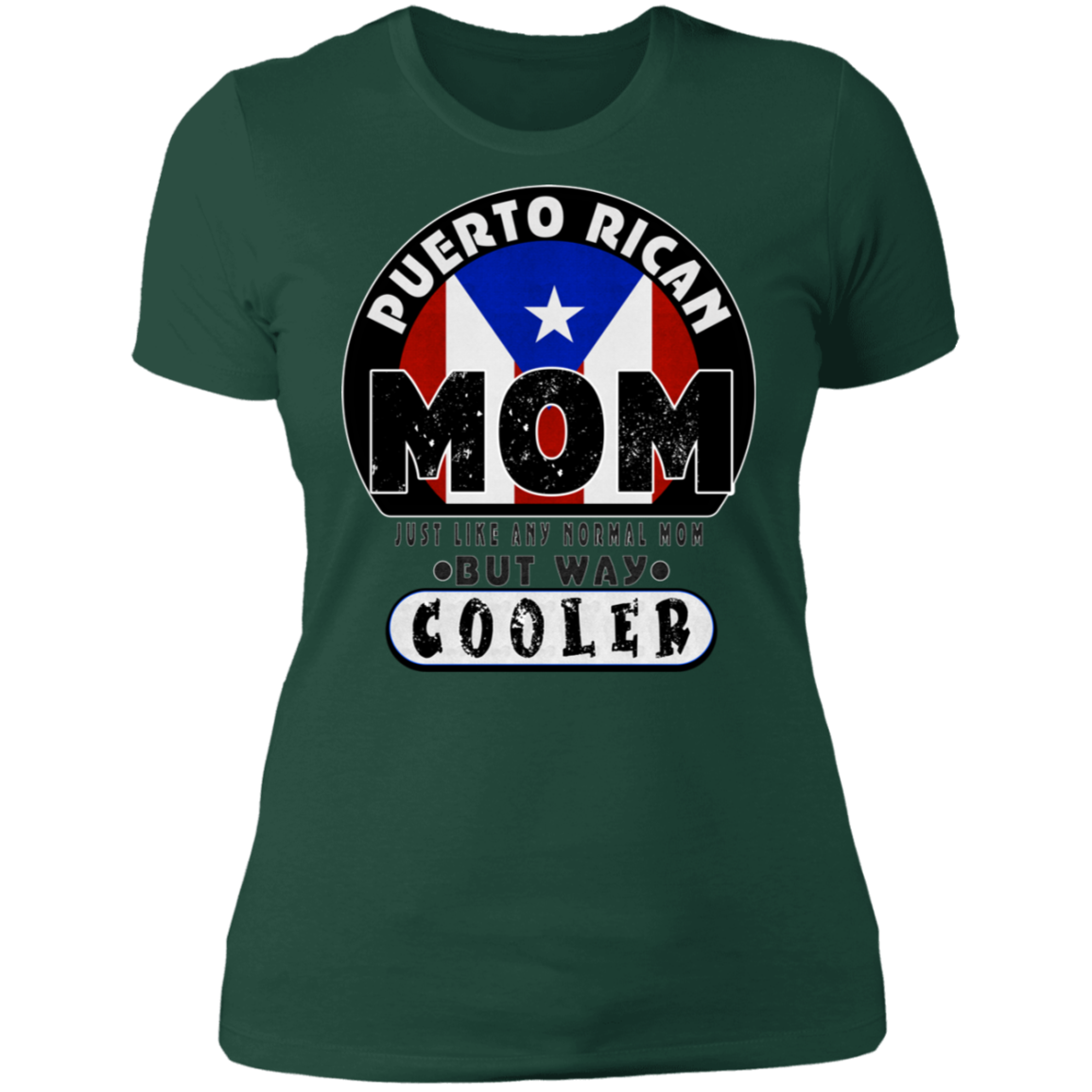 COOL MOM Ladies' Boyfriend T-Shirt - Puerto Rican Pride