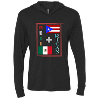 Thumbnail for Mexi + Rican Unisex Hooded T-Shirt - Puerto Rican Pride