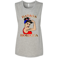 Thumbnail for Badass Unbreakable Boricua Ladies' Flowy Muscle Tank