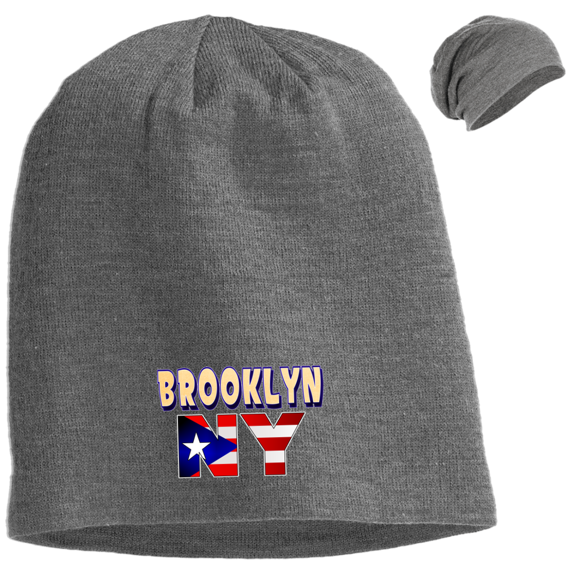 Brooklyn NY Slouch Beanie - Puerto Rican Pride