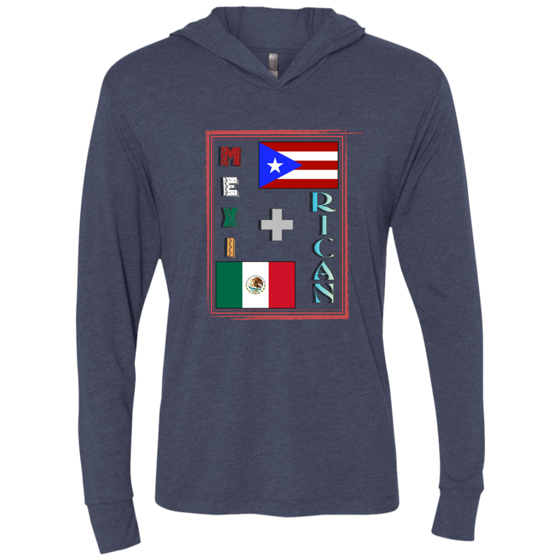 Mexi + Rican Unisex Hooded T-Shirt - Puerto Rican Pride