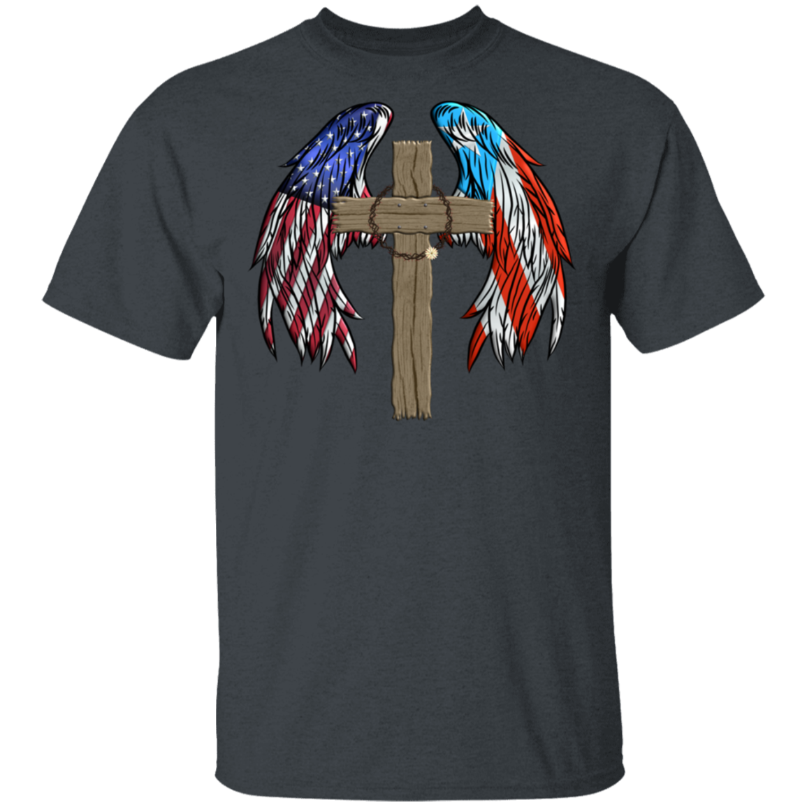 Duality Winged Cross 5.3 oz. T-Shirt