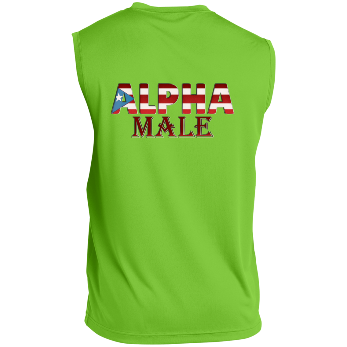 Aplha Male Sleeveless Performance T-Shirt - Puerto Rican Pride