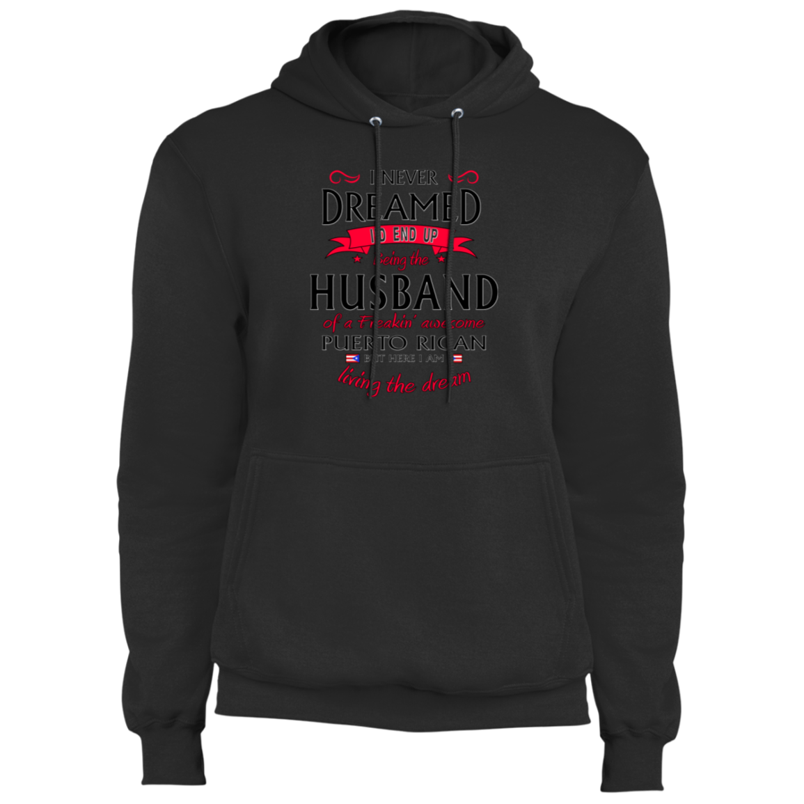 Husband of Awesome PR Core Fleece Pullover Hoodie - Puerto Rican Pride
