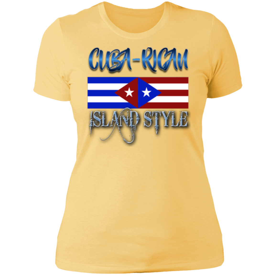Cuba-Rican  Ladies' Boyfriend T-Shirt - Puerto Rican Pride