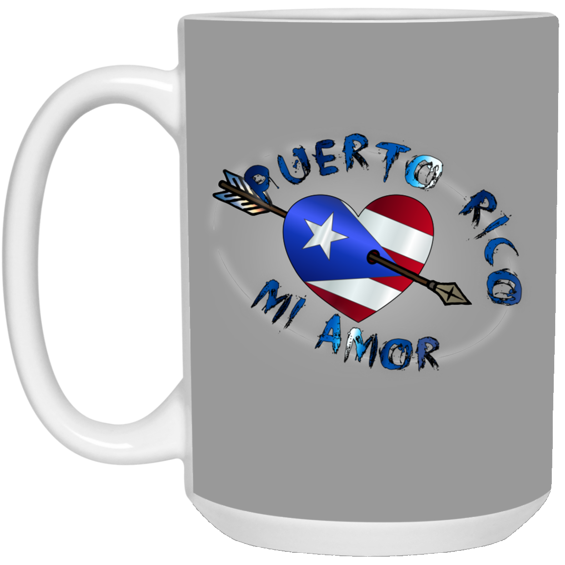 Puerto Rico Mi Amor 15 oz. White Mug - Puerto Rican Pride