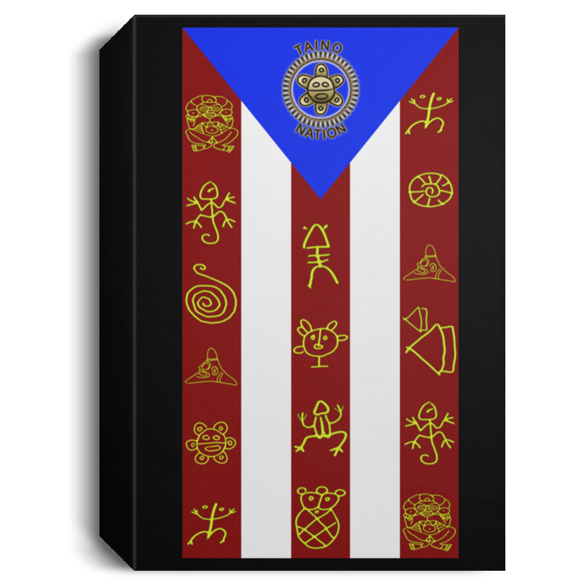 TAINO NATION FLAG Deluxe Portrait Canvas 1.5in Frame