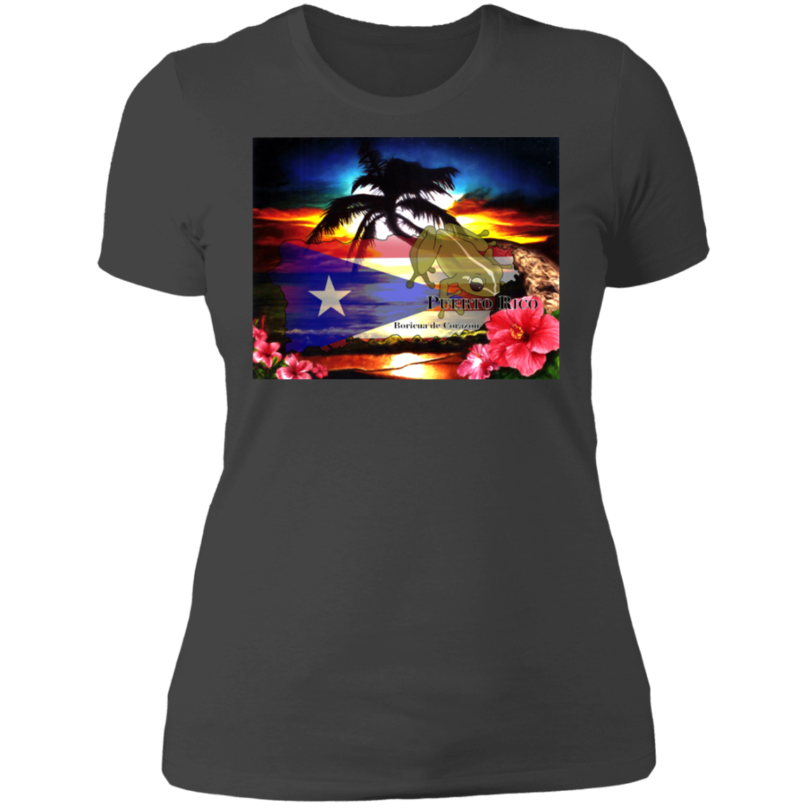 Boricuas De Corazon Ladies' Boyfriend T-Shirt - Puerto Rican Pride