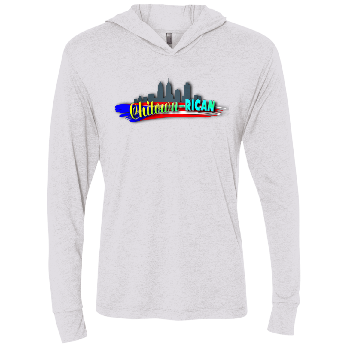 Chitown Rican Unisex Triblend LS Hooded T-Shirt - Puerto Rican Pride