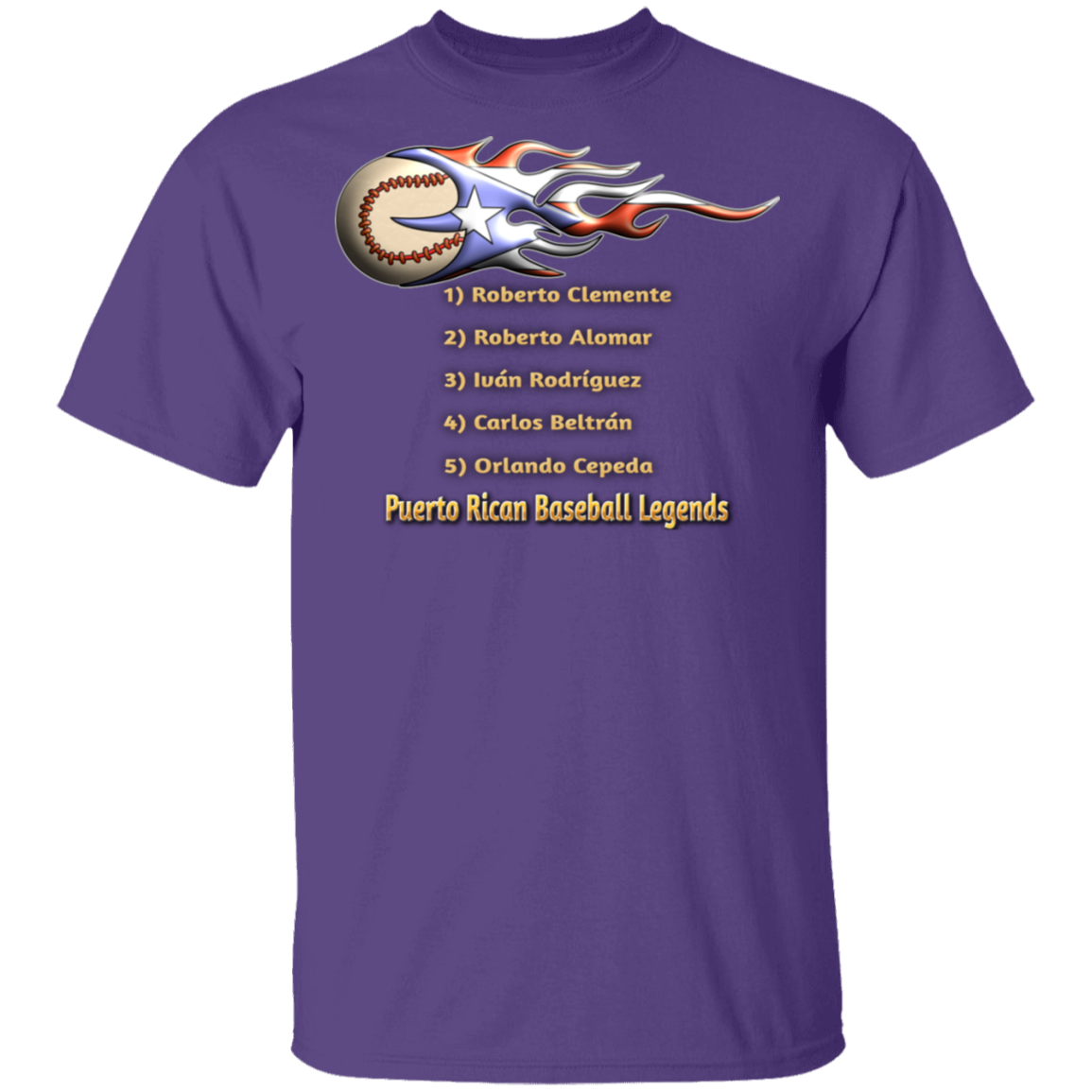 Baseball Legends 5.3 oz. T-Shirt - Puerto Rican Pride