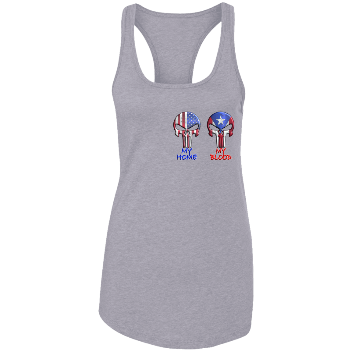 My Home My Blood Ladies Ideal Racerback Tank (Grey 2XL ONLY)
