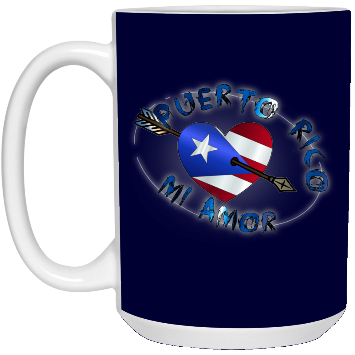 Puerto Rico Mi Amor 15 oz. White Mug - Puerto Rican Pride