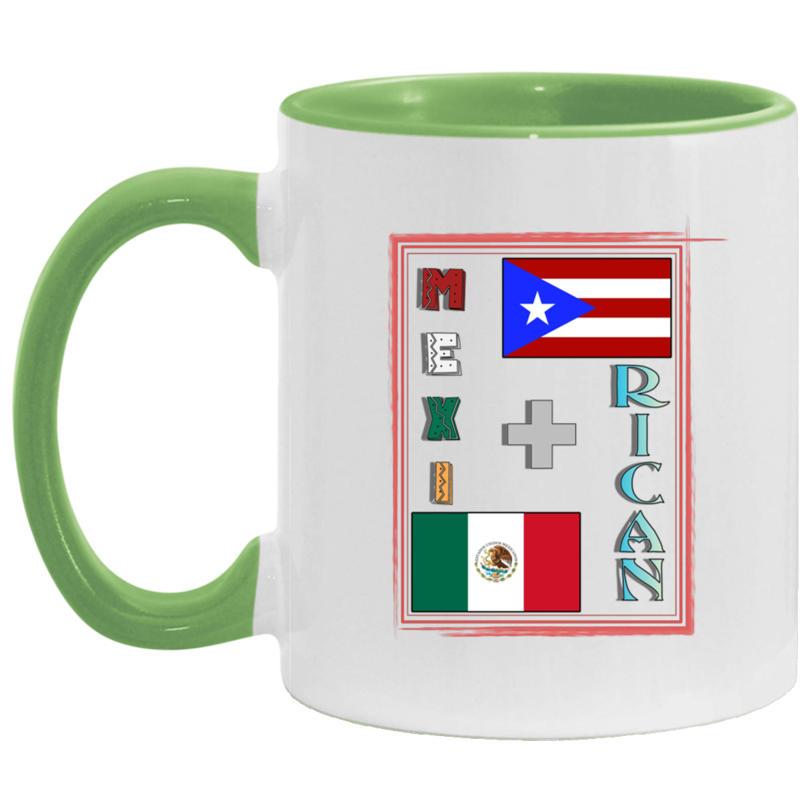 Mexi + Rican 11oz Accent Mug - Puerto Rican Pride