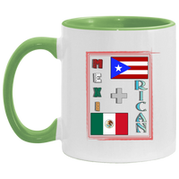 Thumbnail for Mexi + Rican 11oz Accent Mug - Puerto Rican Pride