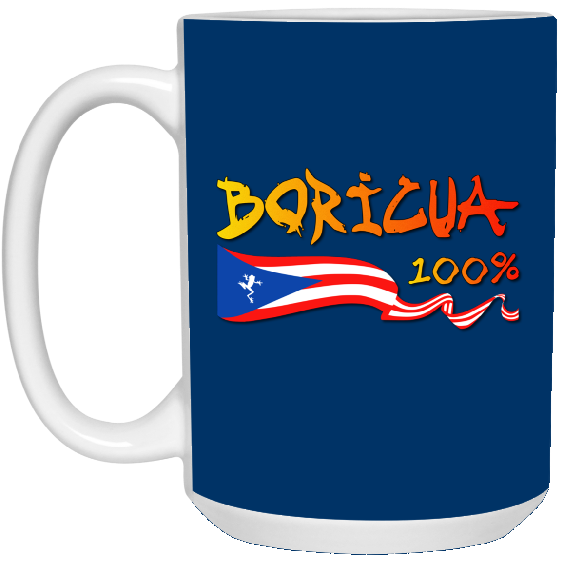 Boricua Flag 100% 15 oz. White Mug