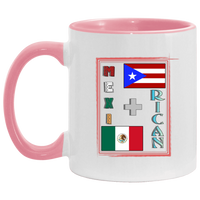 Thumbnail for Mexi + Rican 11oz Accent Mug - Puerto Rican Pride