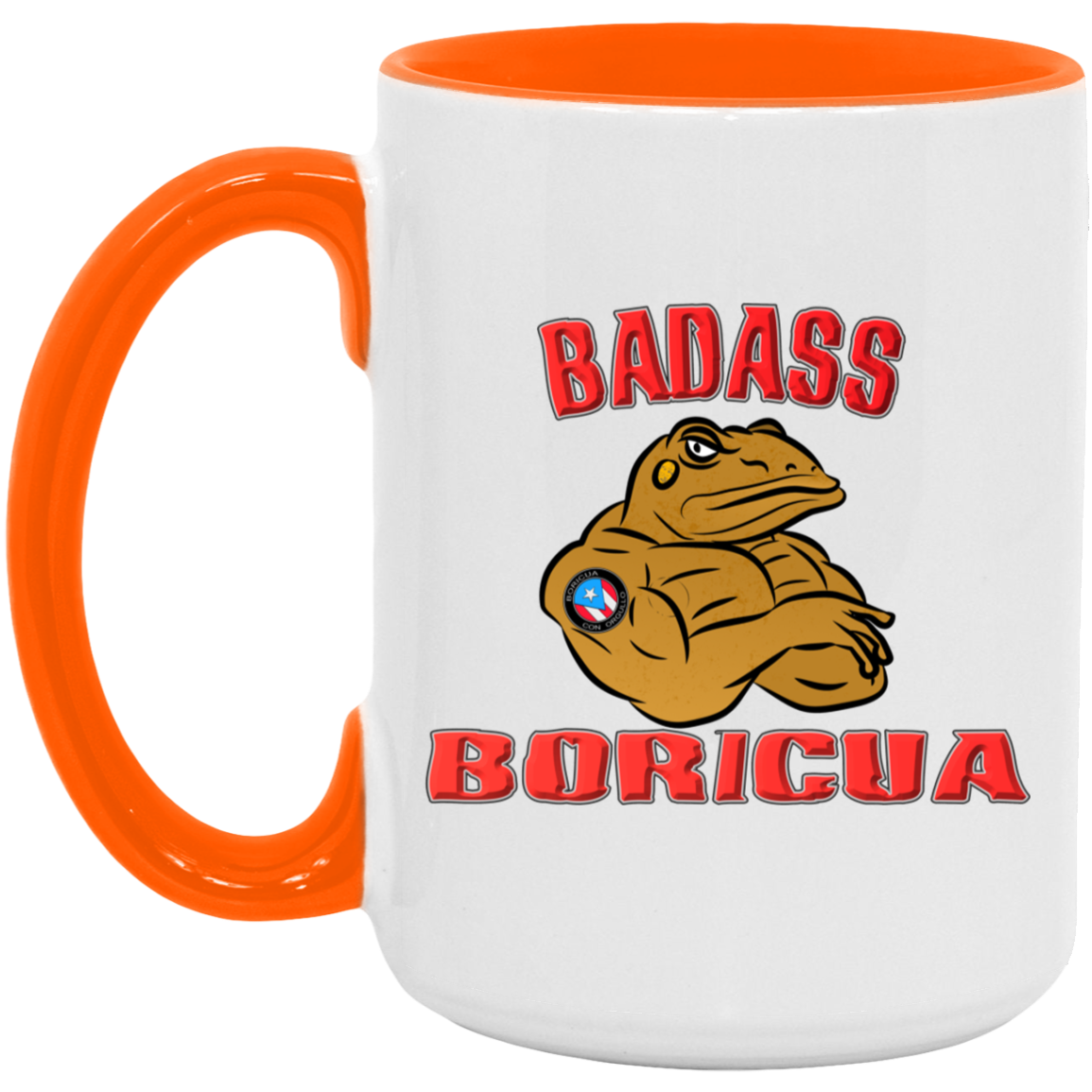 Badass Coqui Boricua 15oz. Accent Mug