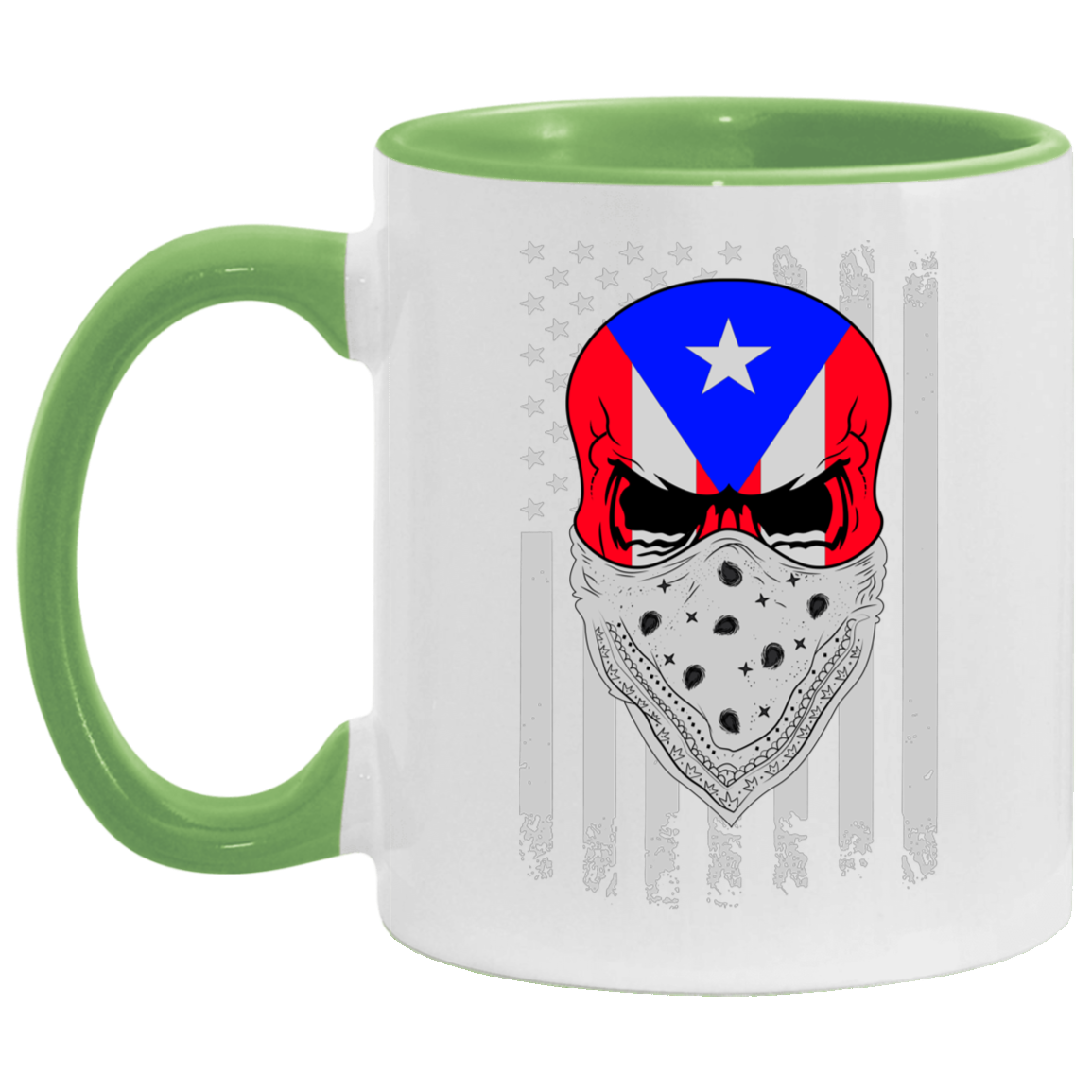 1st Star Skull 11OZ Accent Mug - Puerto Rican Pride