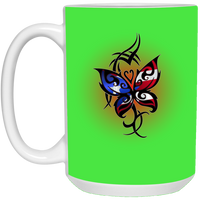 Thumbnail for Butterfly Flag 15 oz. White Mug - Puerto Rican Pride