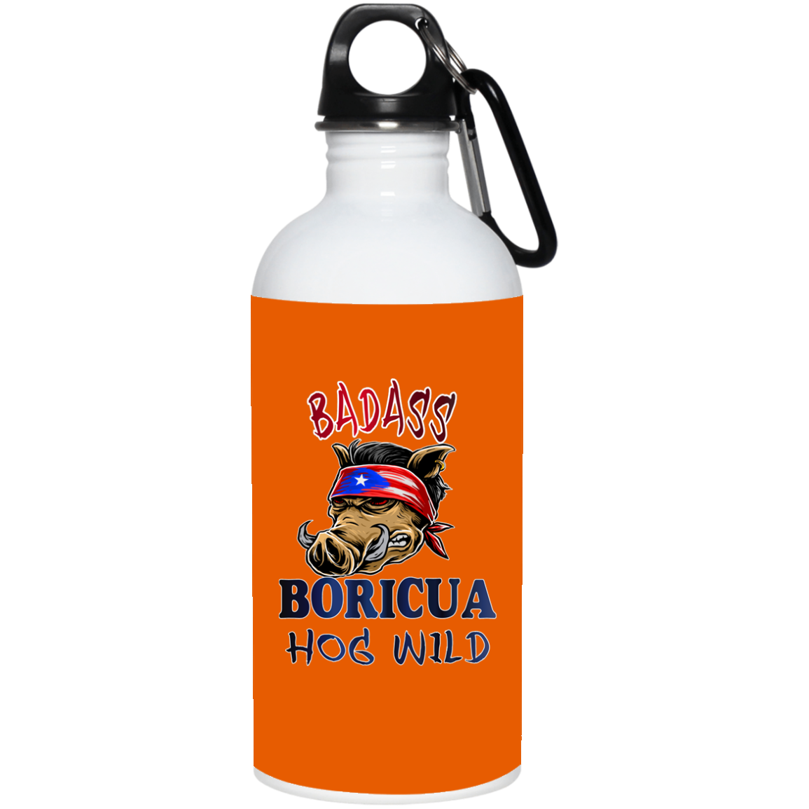Badass Boricua Hog Wild 20 oz. Stainless Steel Water Bottle